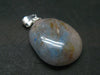 Papagoite in Quartz Cabochon Silver Pendant from S. Africa - 1.1" - 3.07 Grams