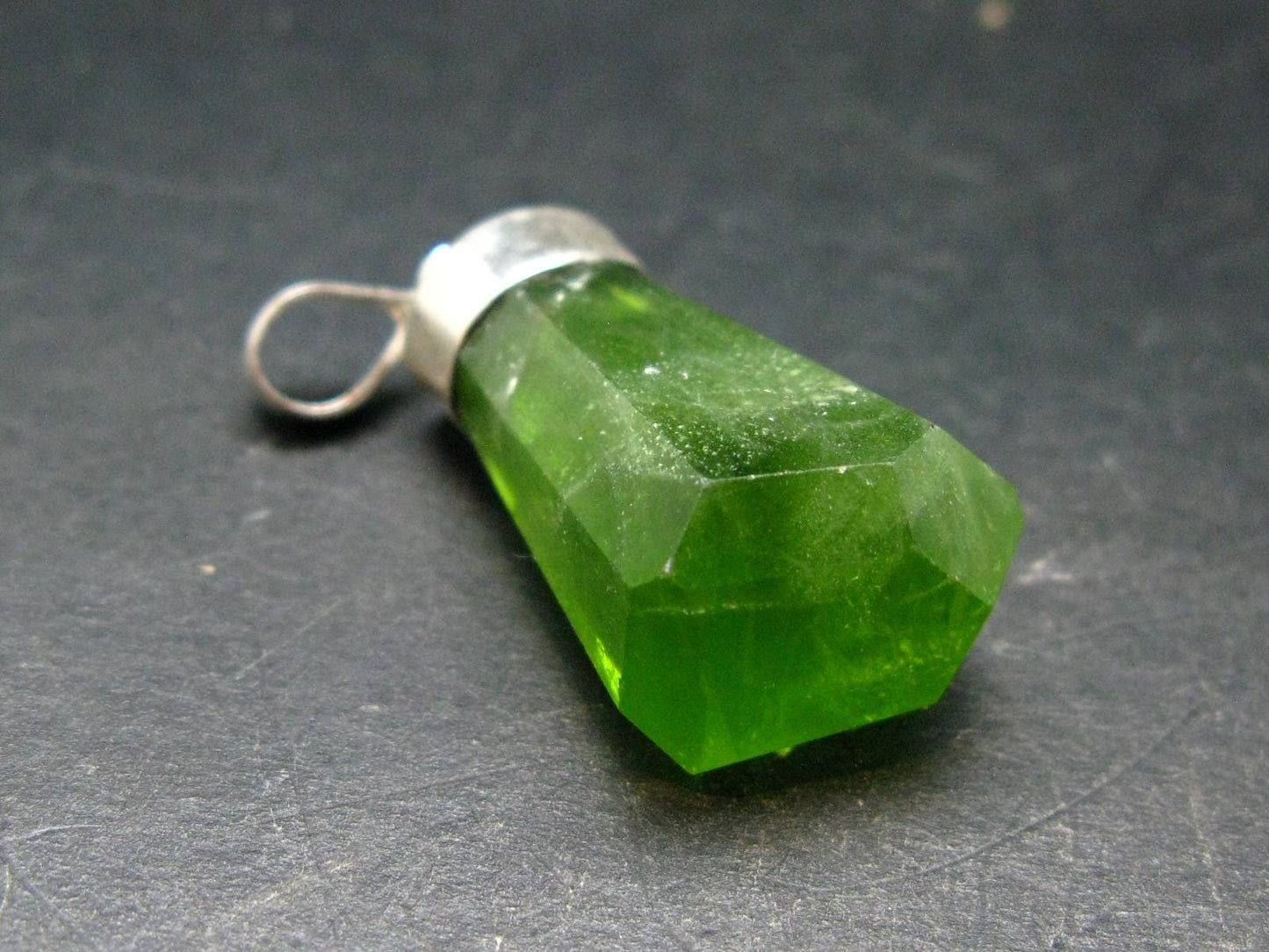 Peridot Olivine Pendant in SS From Arizona - 1.9" - 11.11 Grams