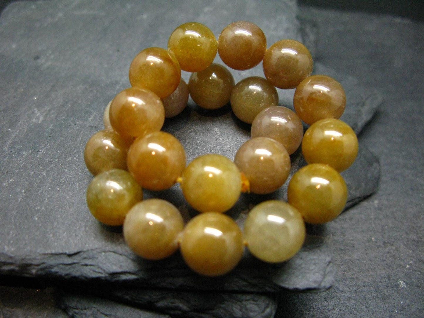 AAA Grade Gem Yellow Sapphire Genuine Bracelet ~ 7.5 Inches ~ 10mm Round Beads