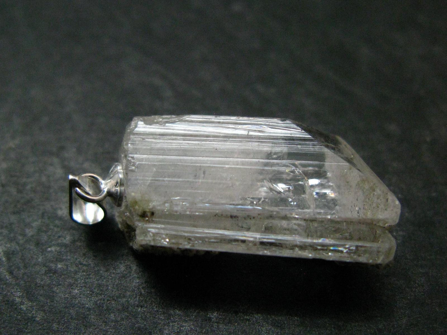 Nice Terminated Danburite Crystal Silver Pendant from Mexico - 1.6" - 4.71 Grams