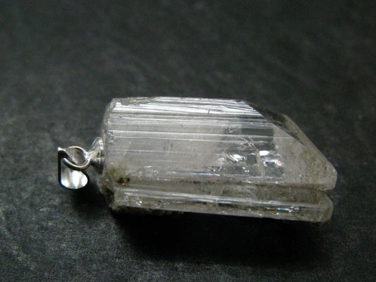 Nice Terminated Danburite Crystal Silver Pendant from Mexico - 1.6" - 4.71 Grams