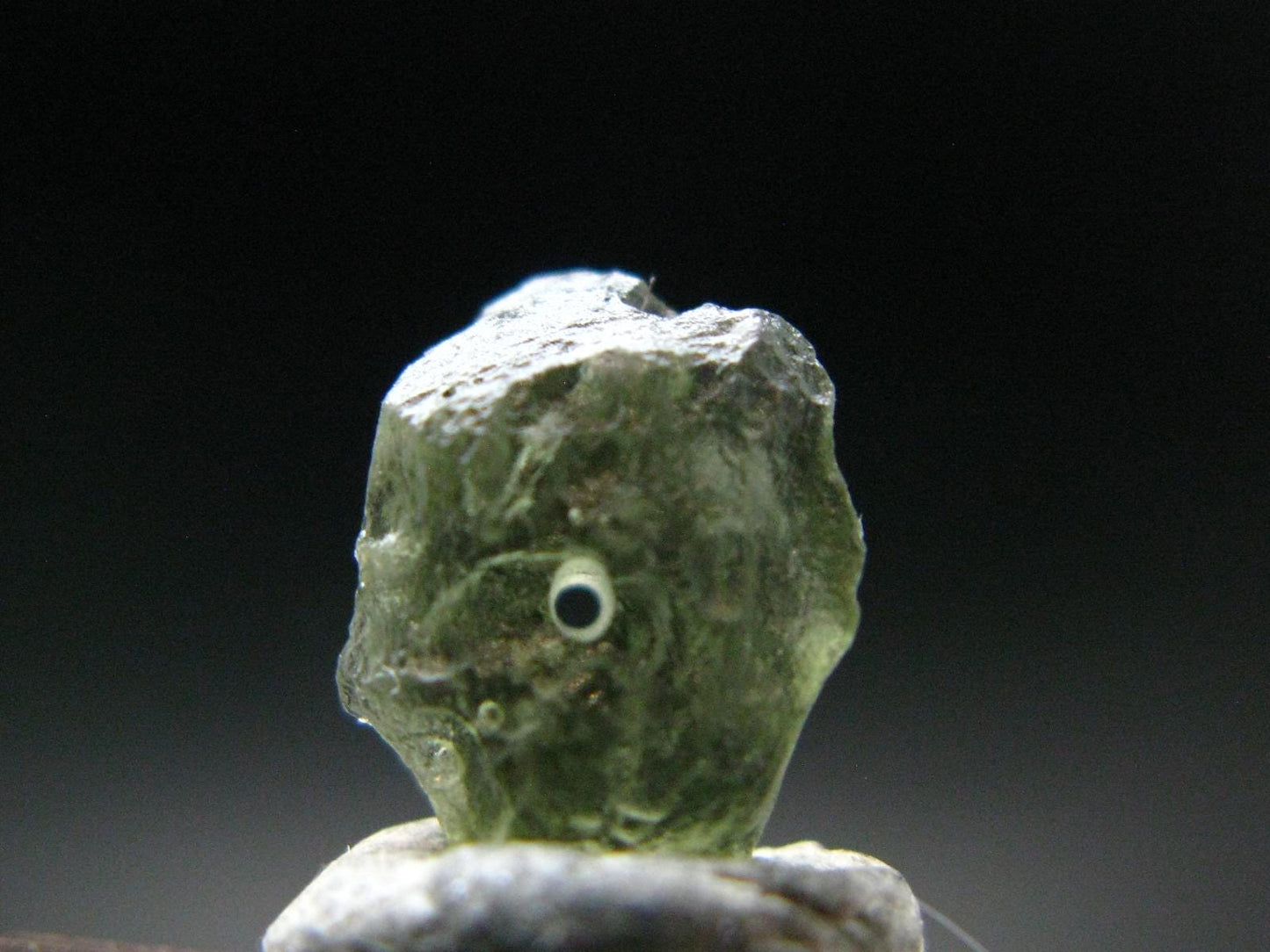 Moldavite Tektite Raw Bead from Czech Republic - 10 mm - 2.20 Carats