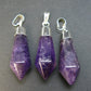 Lot of 3 Natural Diamond Shape Amethyst Pendant from Brazil