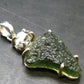 Moldavite & Herkimer Diamond Silver Pendant - 1.7" - 6.7 Grams