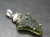 Moldavite & Herkimer Diamond Silver Pendant - 1.7" - 6.7 Grams