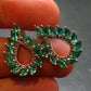 Gem Emerald Faceted Silver Earrings From Colombia - 3.40 Grams Total