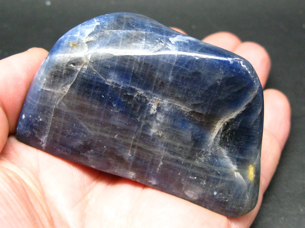 Blue Sapphire Corundum Polished Stone From Guinea - 3.9" - 276 Grams