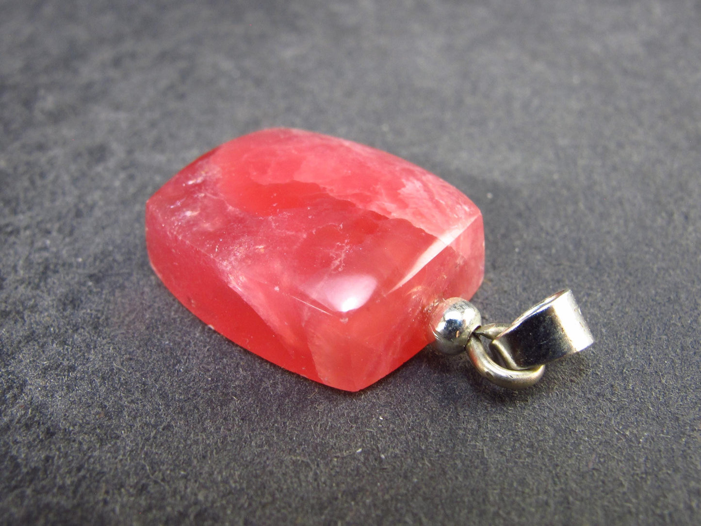 Rhodochrosite Sterling Silver Pendant from Alma Colorado - 1.2" - 7.07 Grams