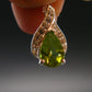 Peridot Olivine Faceted Pendant in SS With CZ Plus Chain From Arizona - 18" - 3.0 Grams