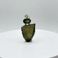 Moldavite Chunk Pendant with Oval-Cut Gemstone - Sterling Silver Natural Design Pendant - 6.95 Grams