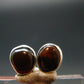 Fire Agate Stud Earrings From Mexico - 0.6" - 1.87 Grams