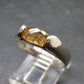 Fabulous Untreated Faceted Gem Imperial Topaz 925 Silver Ring from Brazil - Size 9.75 - 3.85 Grams