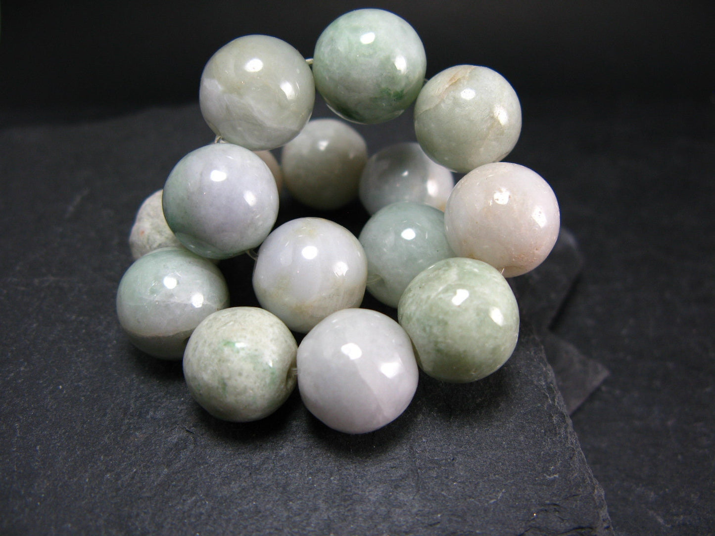 Jade Jadeite Genuine Bracelet ~ 7 Inches ~ 13mm Round Beads