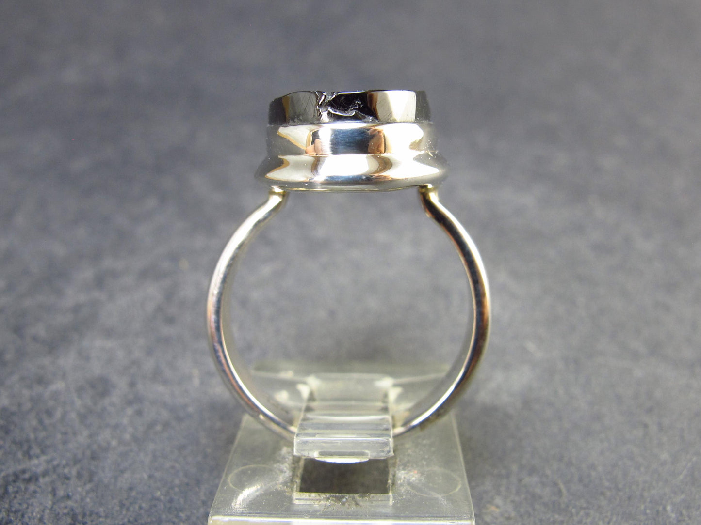 Unpolished Elite Shungite Silver Ring from Russia - Size 6.5 - 5.12 Grams
