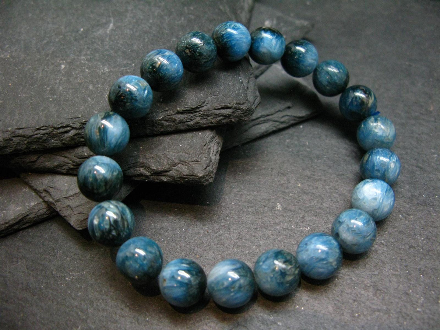 Blue Ice Glacierite Genuine Bracelet ~ 7 Inches ~ 10mm Round Beads
