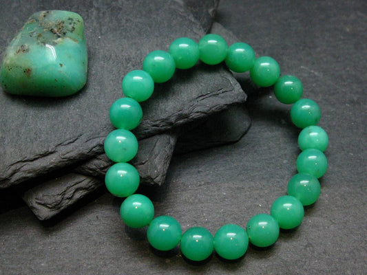 AAA Grade Chrysoprase Genuine Bracelet ~ 7 Inches ~ 10mm Round Beads