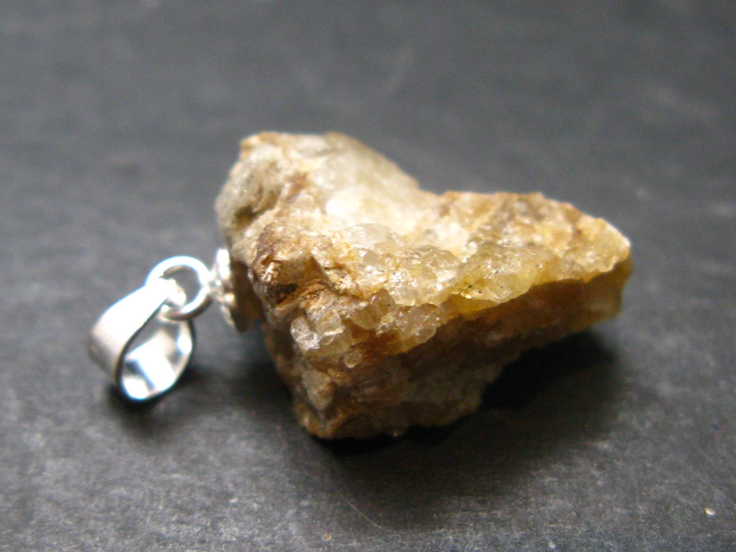 Rare Herderite Crystal Silver Pendant from Brazil - 0.8" - 2.5 Grams