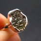 Moldavite Tektite Silver Ring from Czech Republic - 7 Size - 1.77 Grams