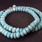 Larimar Necklace Rondelle Beads From Dominican Republic - 19.5" - 30 Grams