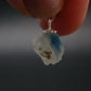 Rare Raw Blue Euclase Gem Crystal Silver Pendant from Zimbabwe - 0.6" - 1.21 Grams