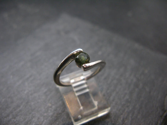 Moldavite Sterling Silver Ring From Czech Republic - Size 9 - 2.47 Grams