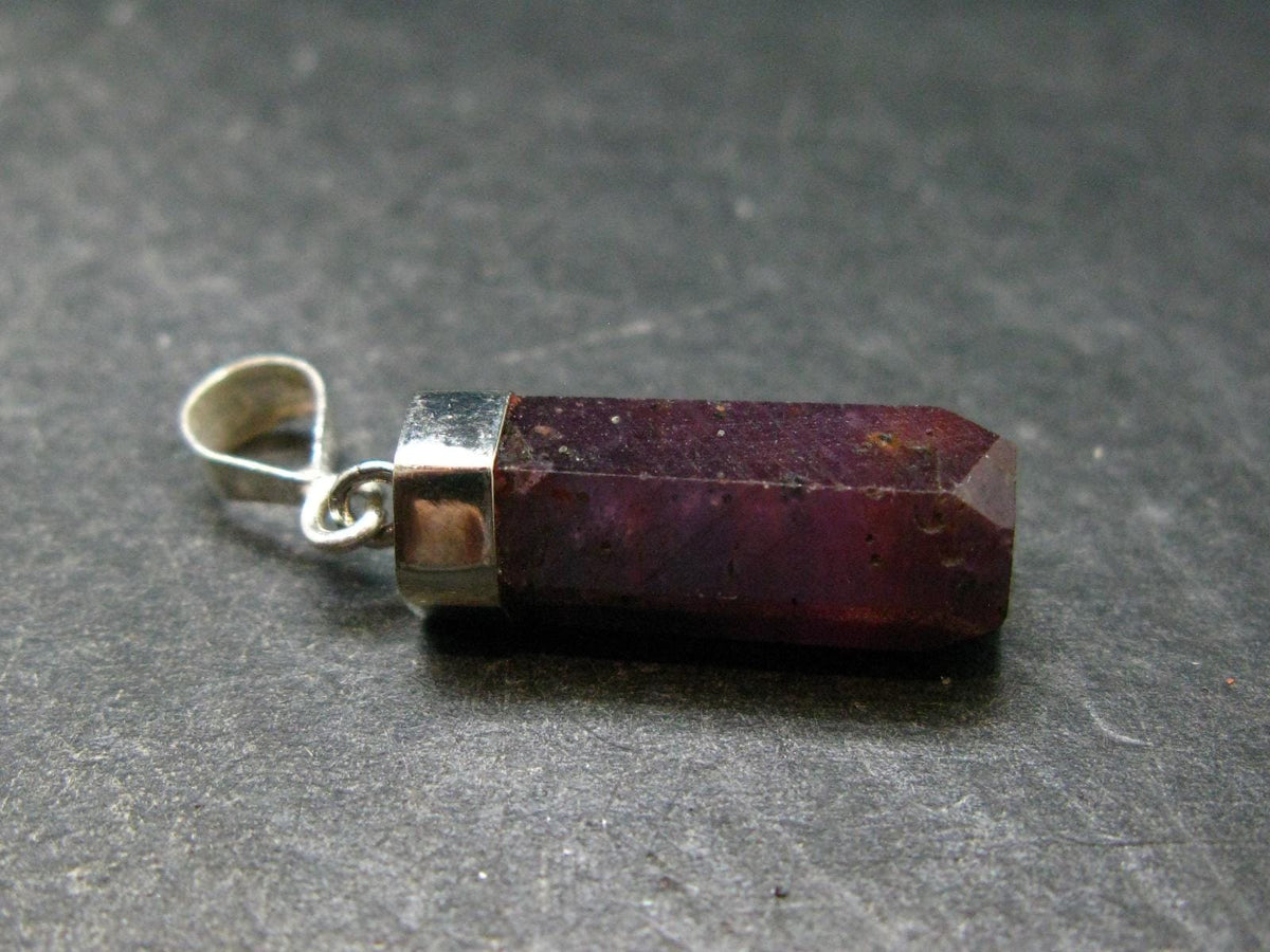 Ruby Silver Pendant from India - 1.3" - 3.09 Grams