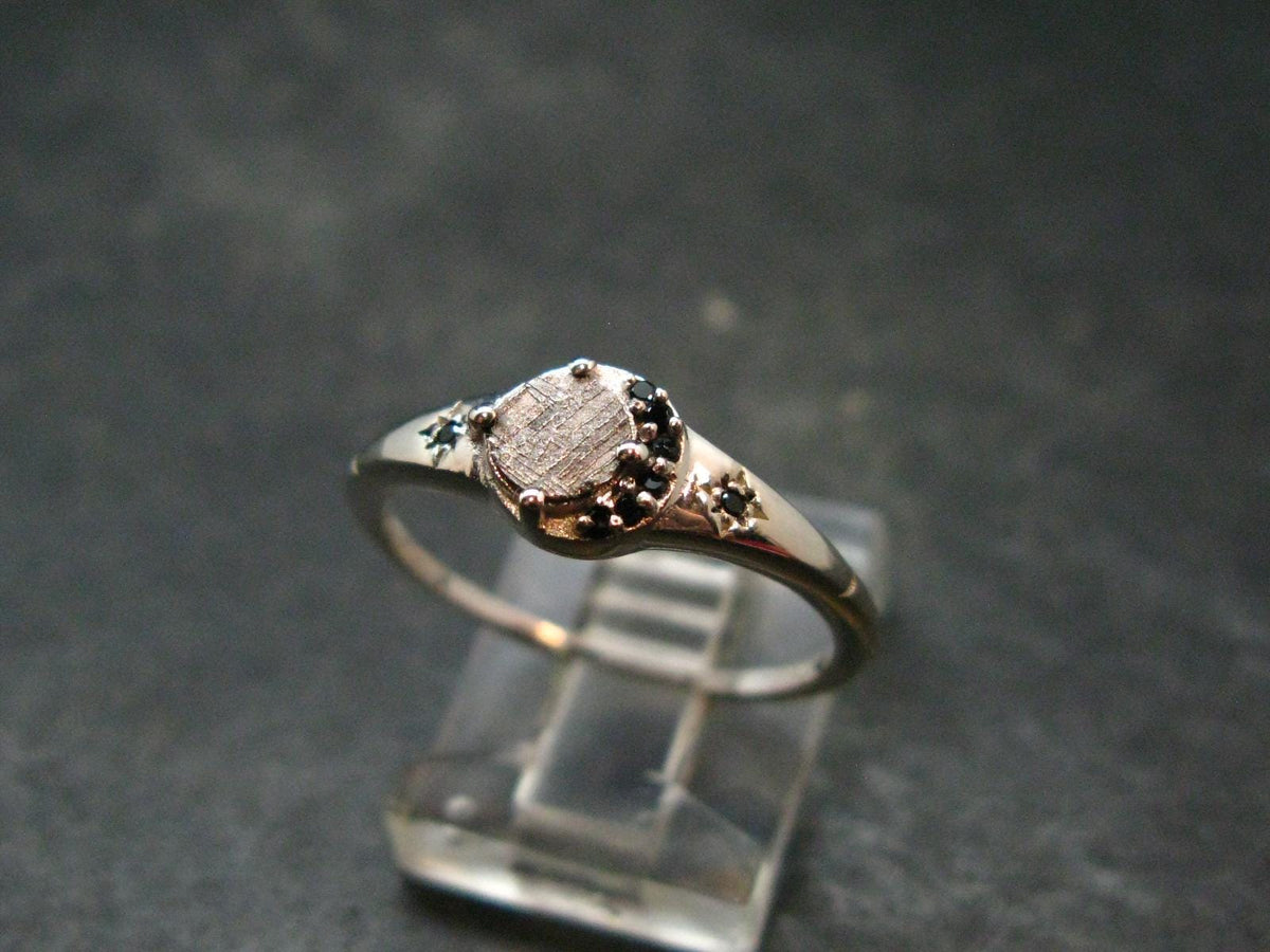 Muonionalusta Meteorite Sterling Silver Ring from Sweden - 2.08 Grams - Size 8