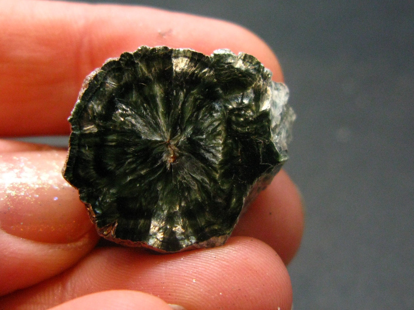 Nice Polished Seraphinite Clinochlore Stalactite From Russia - 0.9" - 6.57 Grams