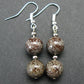 Natural Vortexite Genuine Round Beads Dangle Shepherd Hook Earrings