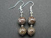 Natural Vortexite Genuine Round Beads Dangle Shepherd Hook Earrings