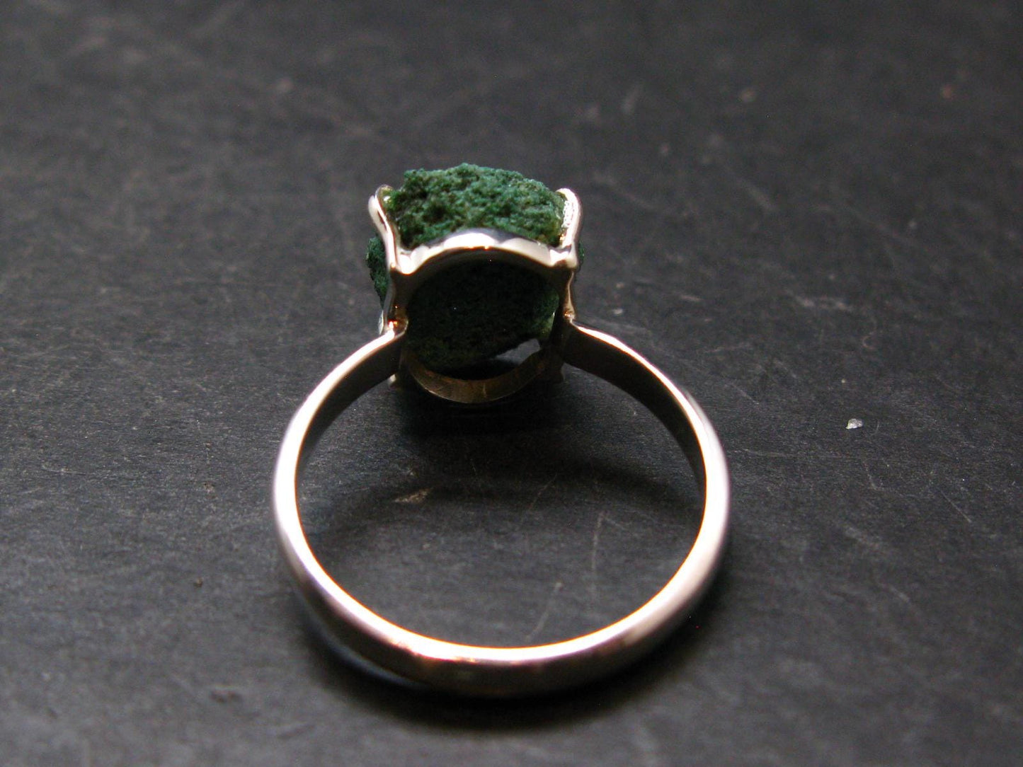 Natural Raw Deep Blue Azurite with Green Malachite Silver Ring From Mexico - Size 9 - 3.31 Grams
