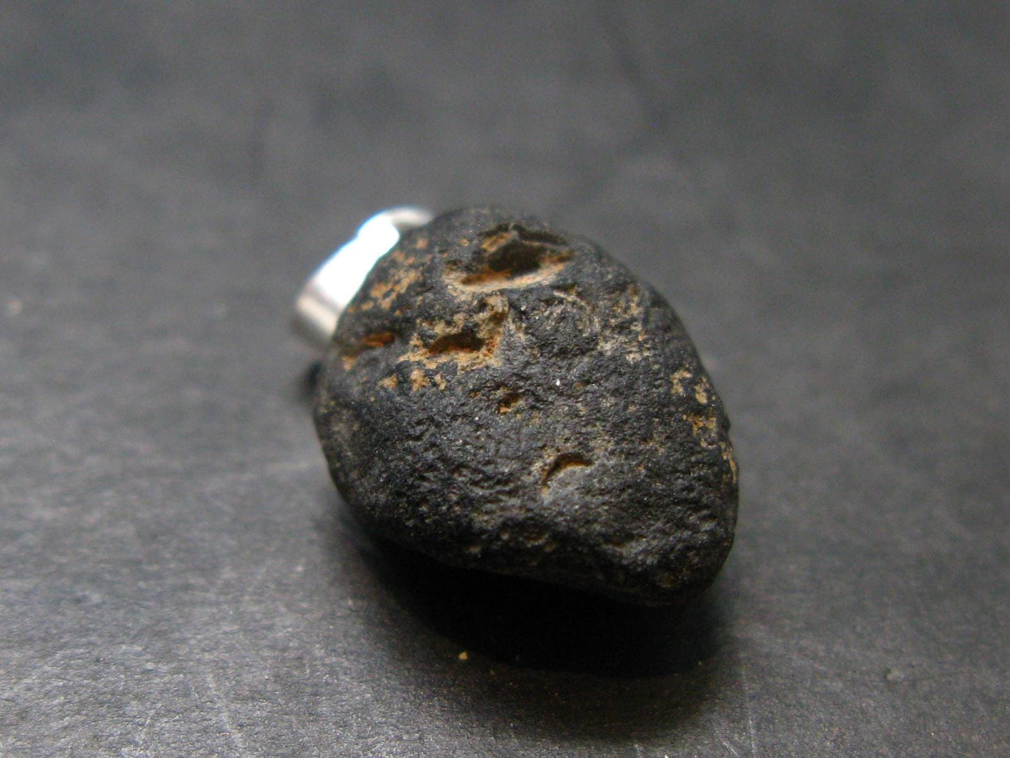 Rare Saffordite Cintamani Stone Pseudotektite Pendant from Arizona USA - 8.05 Carats - 0.8"