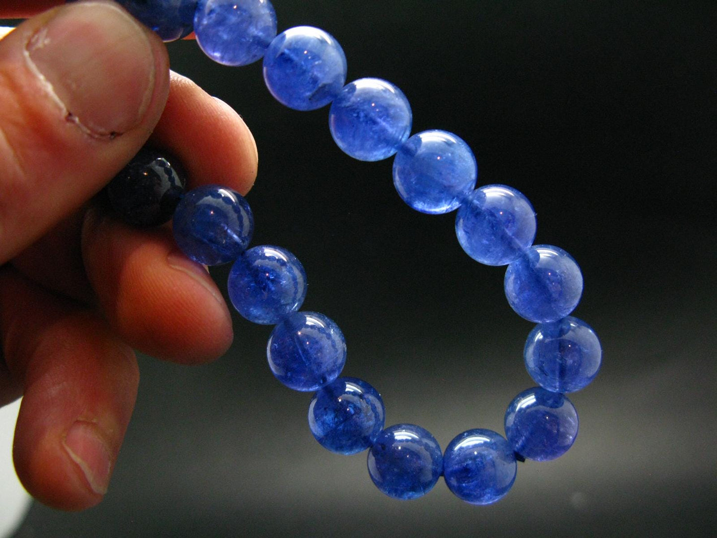 AAA Grade Gem Tanzanite Genuine Bracelet ~ 7 Inches ~ 10mm Round Beads