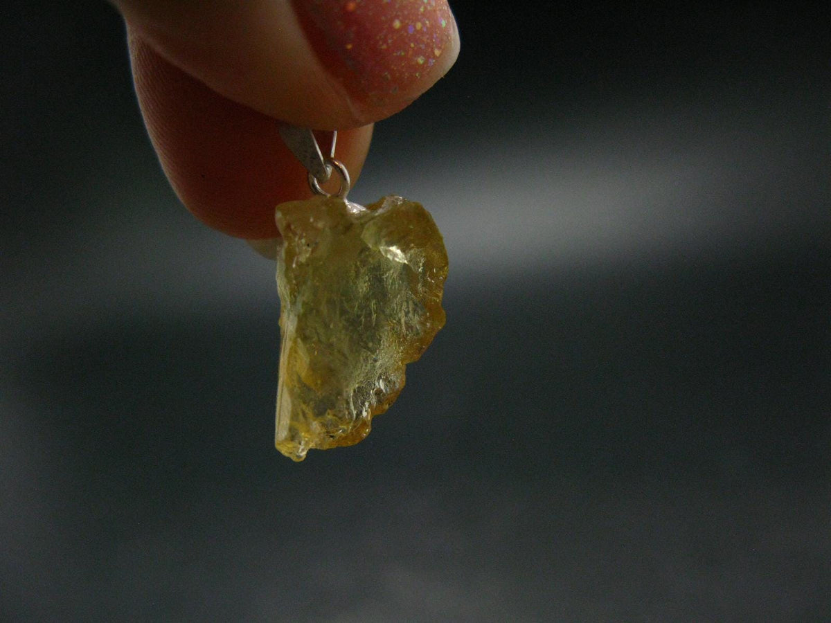 Heliodor (Yellow Beryl) Crystal Silver Pendant From Brazil - 0.9" - 1.73 Grams