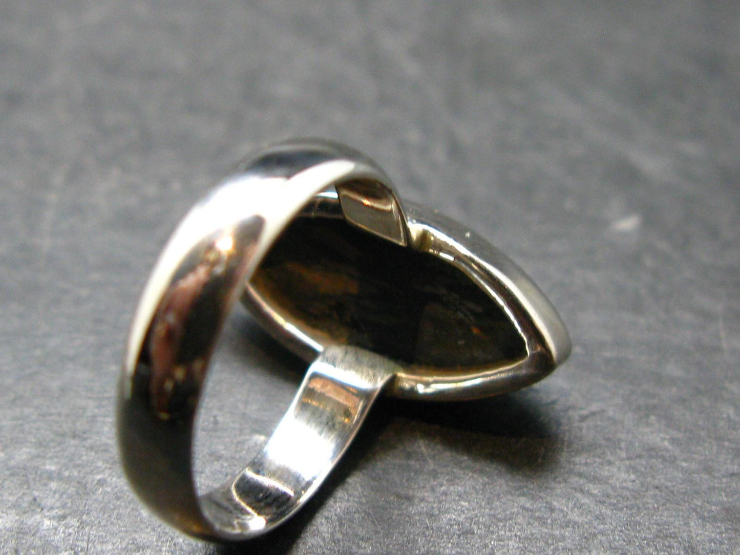 Real!! Very Rare Nuumite Nuummite Sterling Silver Ring from Greenland - 4.59 Grams - Size 6