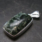 Nice Polished Seraphinite Clinochlore Stalactite Silver Plated Pendant From Russia - 1.4" - 6.09 Grams