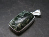 Nice Polished Seraphinite Clinochlore Stalactite Silver Plated Pendant From Russia - 1.4" - 6.09 Grams