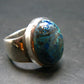 Quantum Quattro Shattuckite Malachite Dioptase Chrysocola Ring in SS From Namibia - Size 7.75 - 11.03 Grams