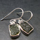 Moldavite Tektite Silver Earrings from Czech Republic - 2.34 Grams