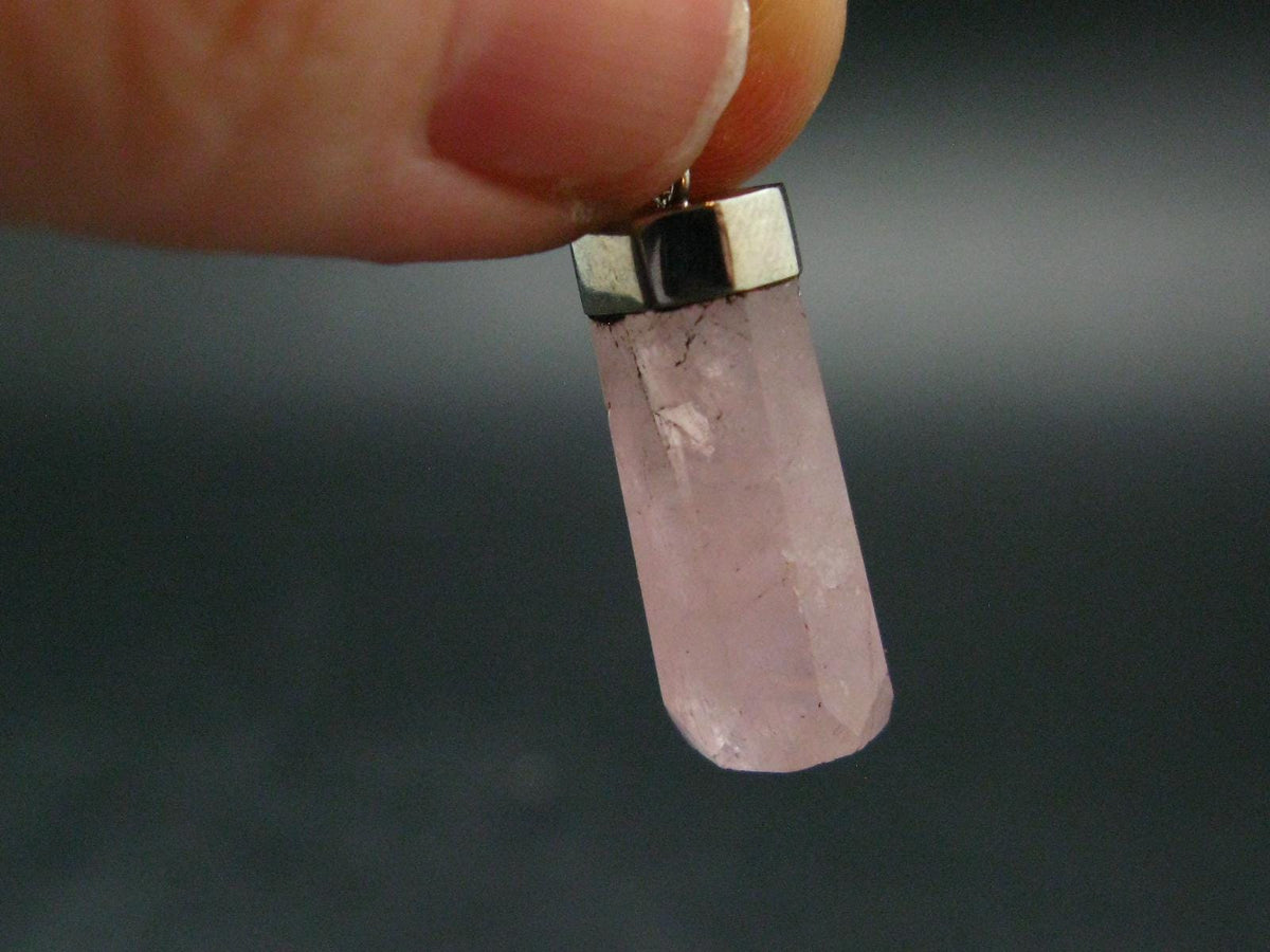 Very Nice Pink Morganite Silver Pendant From Brazil - 1.3" - 2.94 Grams