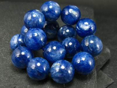 Blue Kyanite Genuine Bracelet ~ 7 Inches ~ 12mm Round Beads