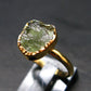 Moldavite Gold Plated Silver Ring - Size 6 - 1.21 Grams