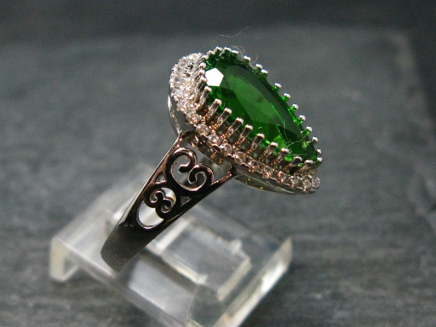 Helenite Gaia Stone Gem Sterling Silver Ring From Washington - Size 9.25 - 1.80 Carats