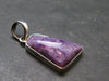 Rare High-Quality Charoite Pendant In SS From Russia - 1.2" - 3.47 Grams
