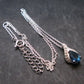 London Blue Topaz Sterling Silver Pendant with CZ From Brazil With Chain - 16" - 3.07 Grams