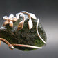 Gem Moldavite Tektite SS Pendant From Czech Republic - 1.8" - 13.1 Grams