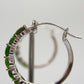 Green Helenite Hoop Earrings – Sterling Silver Hoops with Helenite