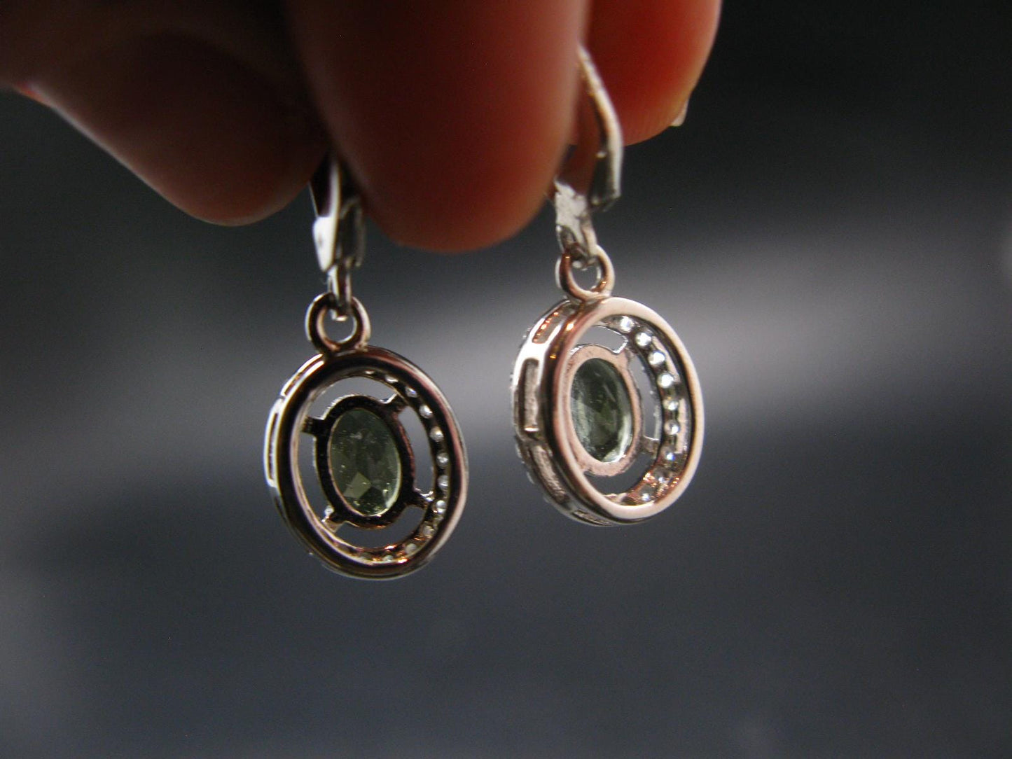 Moldavite Tektite Silver Earrings from Czech Republic - 3.0 Grams
