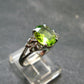 Natural Faceted Peridot Olivine Sterling Silver Ring - 3.0 Grams - Size 6.5