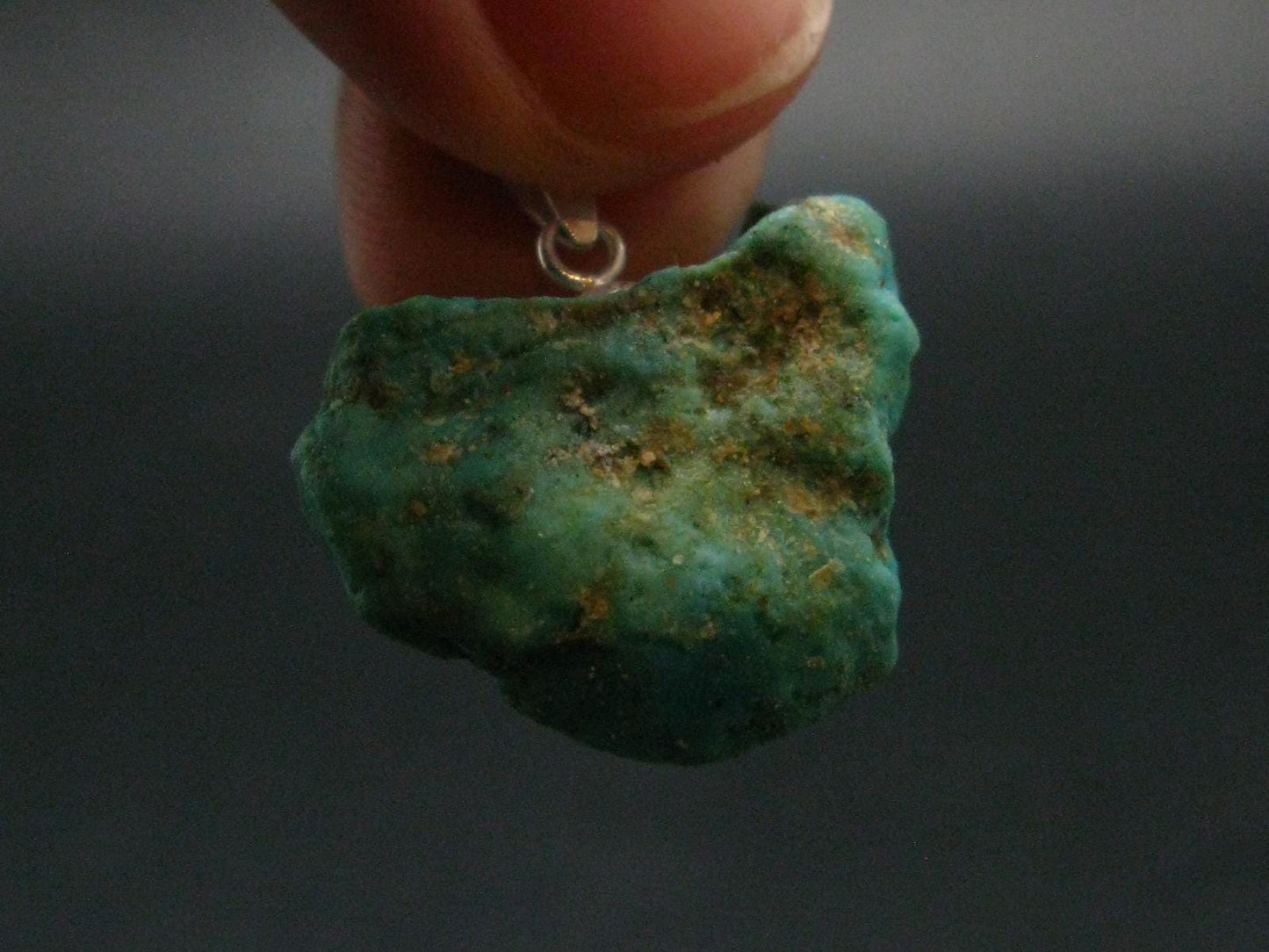 Genuine Turquoise Silver Pendant From Sleeping Beauty Arizona - 0.9" - 4.22 Grams